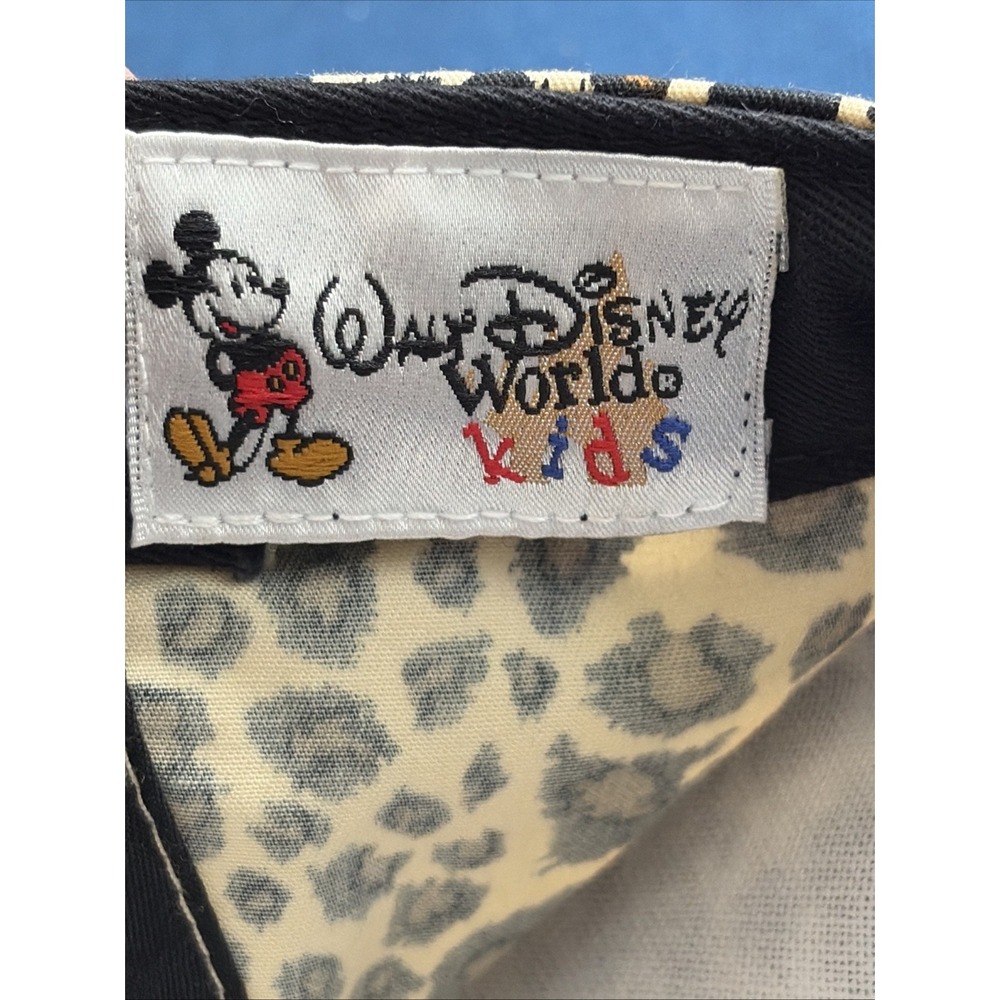 Disney World Animal Kingdom Cheetah Print Kids Baseball Cap Hat With Ears Vtg - Picture 5 of 6
